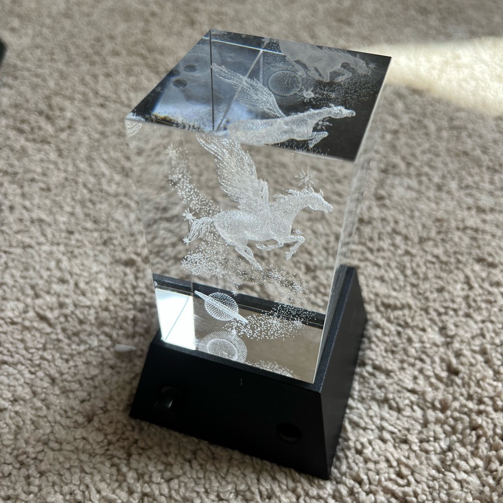 Glass Light Up Bubble Pegasus